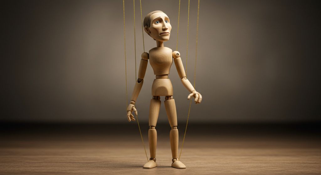 Puppet controlled by strings - subconscious programs